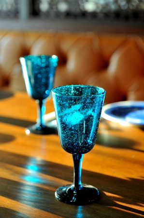 blue glassの写真素材