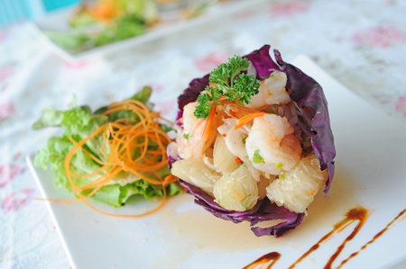 salad with shrimpsの写真素材