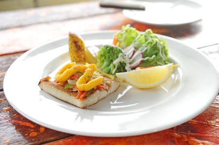 fish steakの写真素材