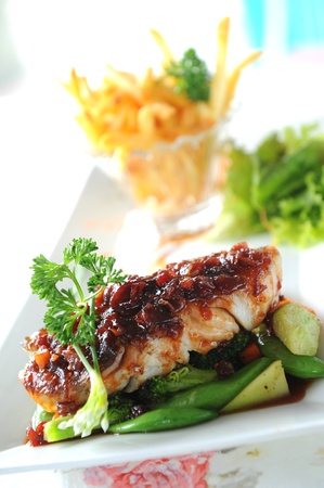 fillet fish steakの写真素材