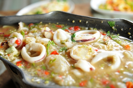 soup with seafoodの写真素材