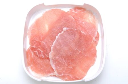pork on white backgroundの写真素材