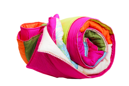 Warm blankets isolation on white backgroundの写真素材