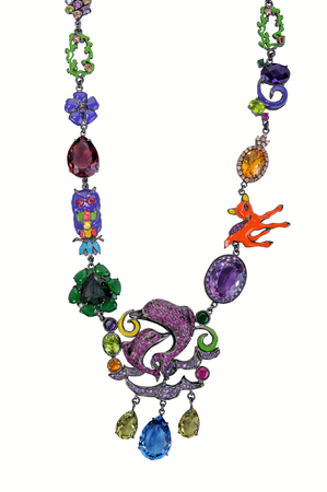 Luxury fancy jewelry necklaceの写真素材