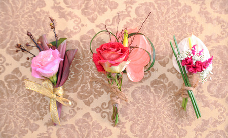 wedding corsages for wedding dayの写真素材