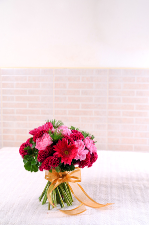close up of flowers bouquet and space for textの写真素材
