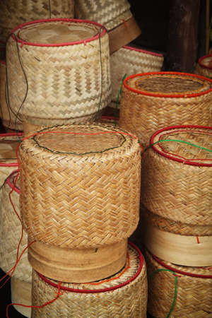 bamboo sticky rice containerの写真素材