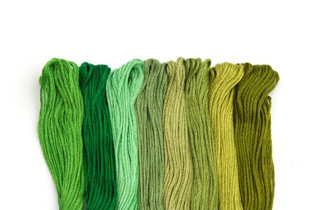 sewing threads for embroidery on white background