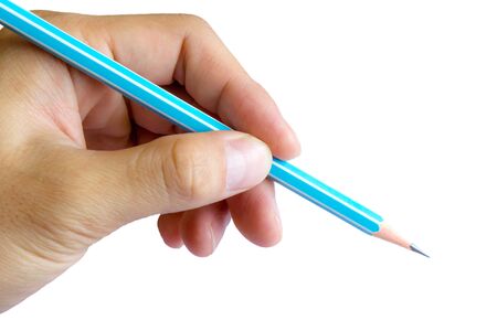 Left Hand Writing with Pencilの写真素材