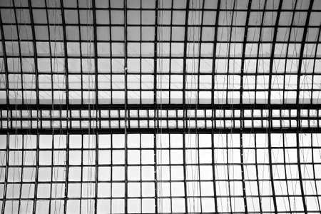 Line of roof. Abstract and architect background. Black and white theme.の写真素材