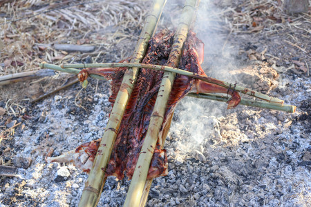 Barbecued suckling pigの写真素材