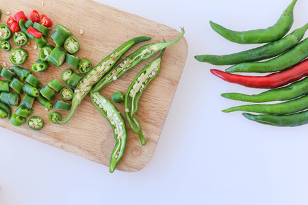 fresh chili on white background
