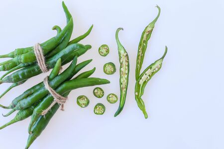 fresh chili on white background