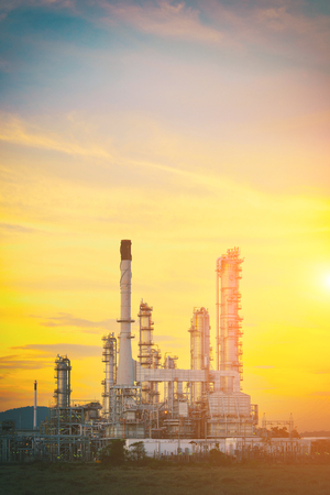 Oil refinery industry, Oil refinery at twilightの写真素材