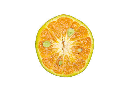 Orange fruit isolated on white backgroundの写真素材
