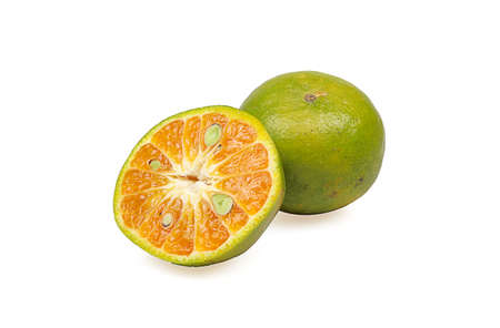 Orange fruit isolated on white backgroundの写真素材