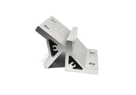 Aluminum profile accessories Bracket 40 mm isolated on white backgroundの写真素材