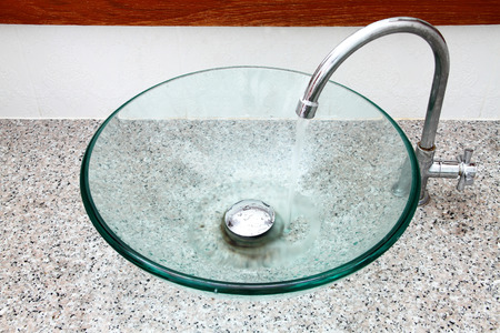 Basin is characterized by the glass の写真素材