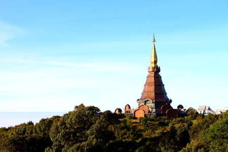 Pagoda in Doi Inthanon National Park Chiang Mai,Thailandの写真素材