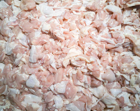 Raw chicken meat for cooking. Raw chicken fillet. Top view.