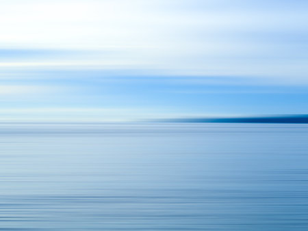 Abstract background horizontal blur speed sky mountains sea Beautiful natural blur blue background. Smooth.の写真素材