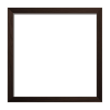 Square picture frame. Old wooden frame, vintage style, with copy space and isolated on white...