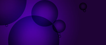 Dark bubbles and glowing light on dark purple background. Abstract gradient background modern luxury