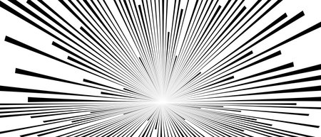 Black line bursting out from the center. Cartoon style line drawing icon on white backgroundの写真素材