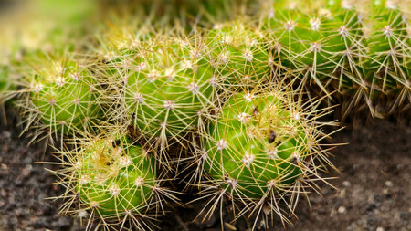 Beautiful natural background of succulent and drought-resistant plants. Small, shrubs, ornamental...