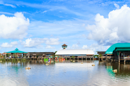 The floating market is full of colors in south of thailandの写真素材
