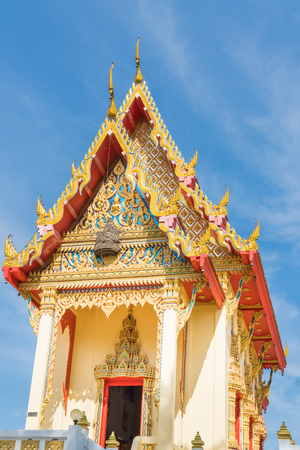 The golden church  in daylight with clouds and blue sky. In the morning.の写真素材
