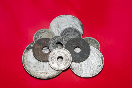 Ancient currency used in the past Which is currently not used in the market There are both coin and banknote types.のeditorial素材