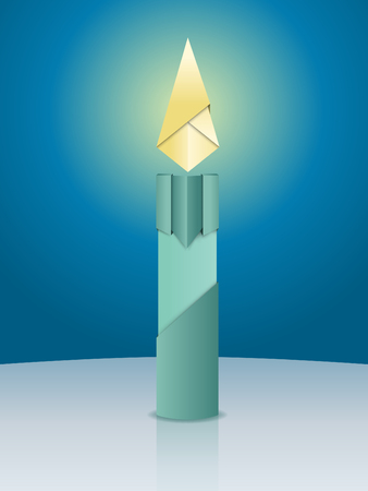 Vector illustration origami paper candleのイラスト素材