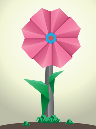 Vector illustration paper flower origamiのイラスト素材