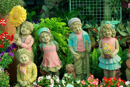 Little boy and girlの写真素材