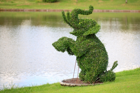 The shape of elephants in garden of thailandの写真素材