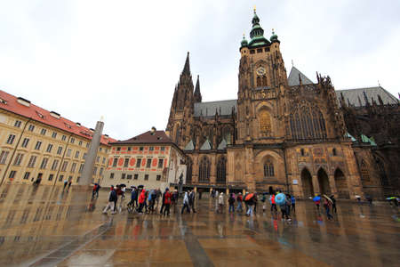 St  Vitus cathedral in Prague Castle in Prague, Czech Republicのeditorial素材
