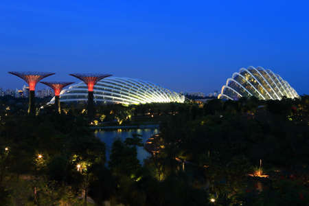 SINGAPORE - JANUARY 31  Super tree groove at Garden by the Bay January  31, 2014 in Singapore ...