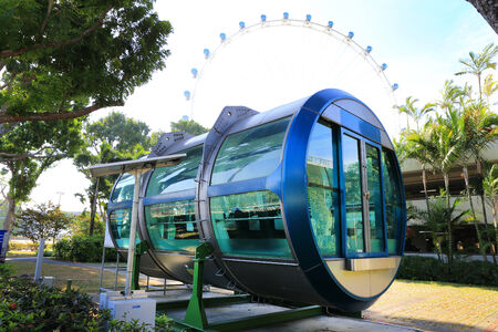 SINGAPORE - FEB 01  View of the Singapore Flyer on Febuary 01, 2014 in Singapore  At a height of 165m, Singapore Flyer is the largest Giant Observation Wheel in the world のeditorial素材