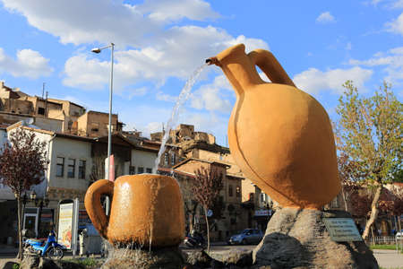 AVANOS - APR 13 : Avanos town on April 13, 2014, in Avanos, Turkey. The most famous historical feature of Avanos, is its production of earthenware pottery.のeditorial素材