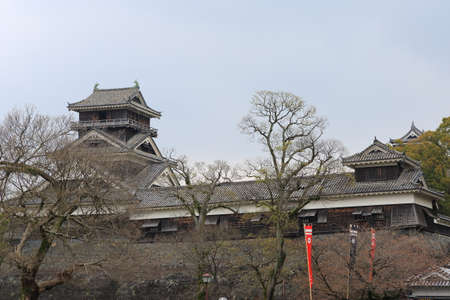 KUMAMOTO, JAPAN - MAR 20  Kumamoto castle in Kumamoto Prefecture, Japan on 20th Marl 2014  It was a large and extremely well fortified castle and is the third largest castle in Japan のeditorial素材