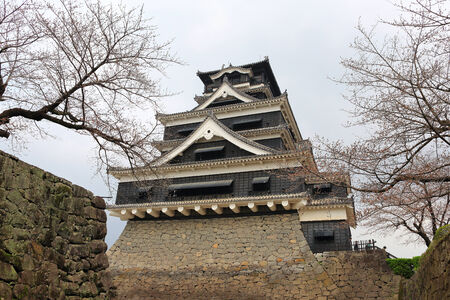 KUMAMOTO, JAPAN - MAR 20  Kumamoto castle in Kumamoto Prefecture, Japan on 20th Marl 2014  It was a large and extremely well fortified castle and is the third largest castle in Japan のeditorial素材