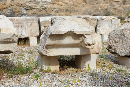 Ruins of ancient Hierapolis, now Pamukkale, Turkeyの写真素材