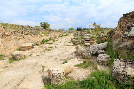Ruins of ancient Hierapolis, now Pamukkale, Turkey