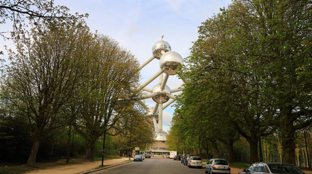 BRUSSELS, BELGIUM - April 17: Atomium structure in summer day in Brussels, Belgium on April 17 2015のeditorial素材