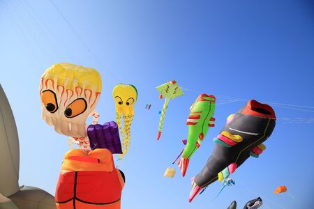 Phetchaburi, Thailand.- Mar 11: Thailand International Kite Festival at the Cha-am Beach on Mar 11, 2017 in Phetchaburi, Thailand.のeditorial素材