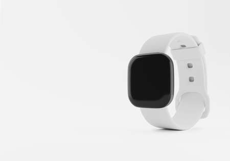 White smart watch on whie background with path.の写真素材