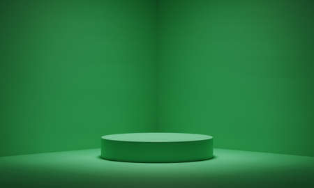 Emply green podium background. 3d renderingの写真素材