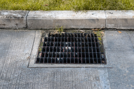 Drain grate made of steel.の写真素材