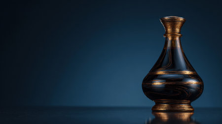 This stunning glass vase features an intricate design with golden accents, creating a beautiful focal point for any interior space. Ideal for home decor or artistic display.の素材